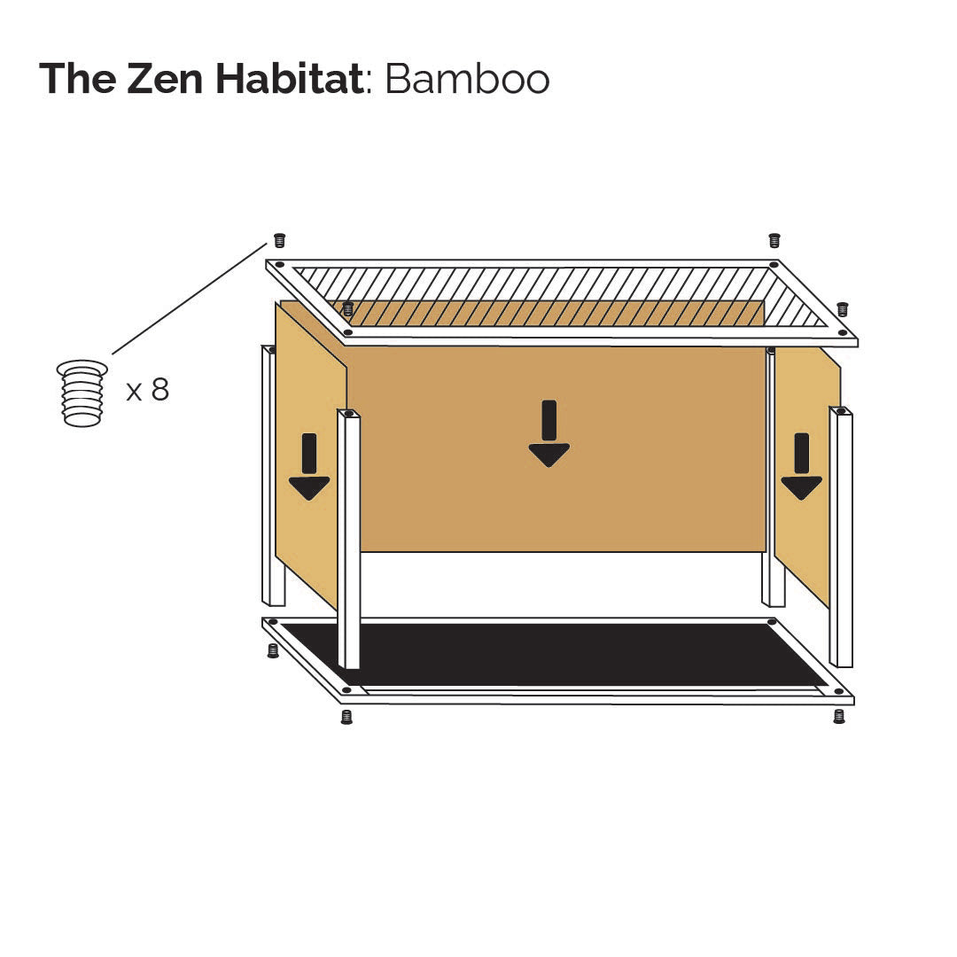 8'x2'x2' Bearded Dragon Wood Enclosure - The Zen Habitat 3.0