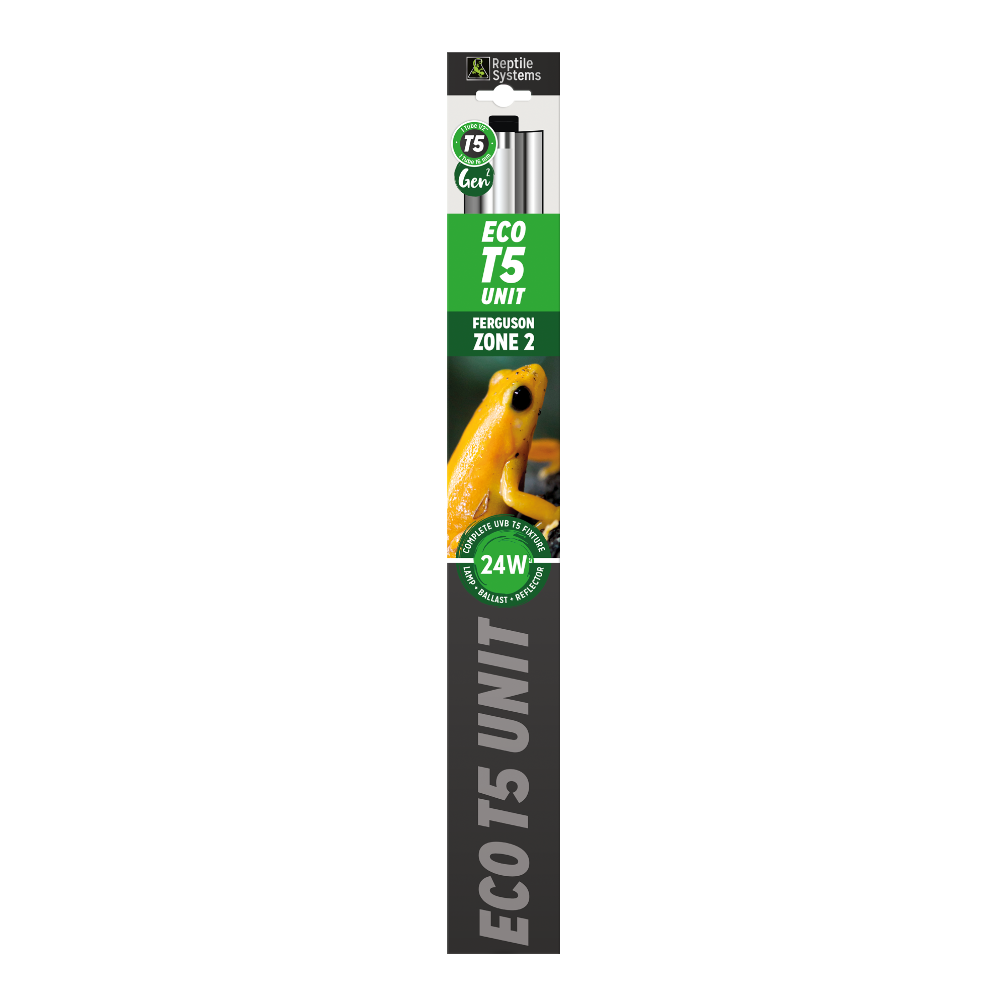 REPTILE SYSTEMS Eco T5 High-Output Linear UVB Lighting Combo Kit, Hood Fixture and T5HO Bulb, Reflector Lamp for Ferguson Zones 1-3